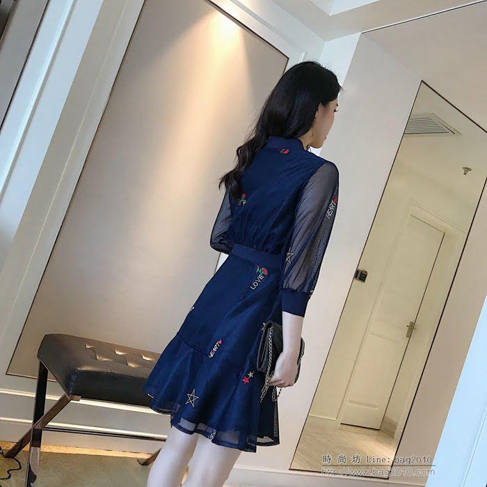 Chanel香奈兒 法國專櫃同步新款 2019春季新款 25繡圖案連衣裙  xly1064